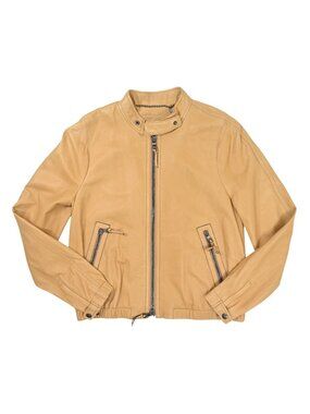 Coach Leather Racer Jacket 83786 in Camel